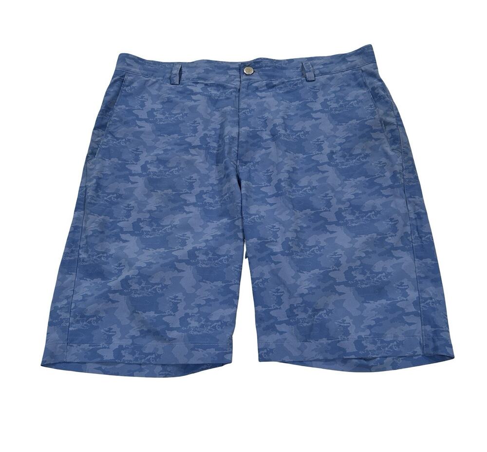 Peter Millar Shorts Shackleford Camo Mens Size 35 Blue Performance Hybrid 10”